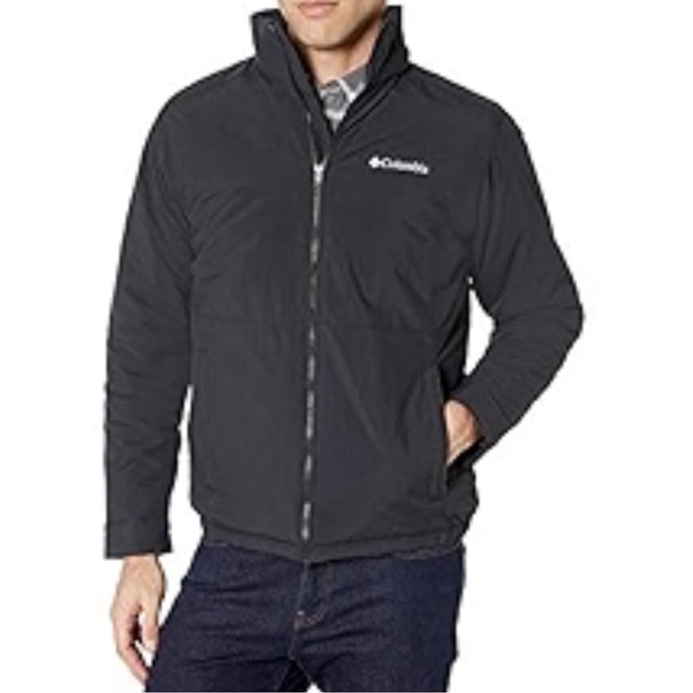 - Columbia Men’s zippered lined jacket coat grey/blue X-large